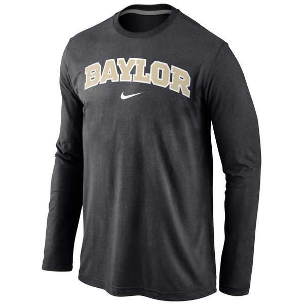 Baylor Bears Nike Wordmark Long Sleeve WEM T-Shirt - Black,We sell and wholesale Baylor Bears Nike Wordmark Long Sleeve WEM T-Shirt - Black on line form chian!
